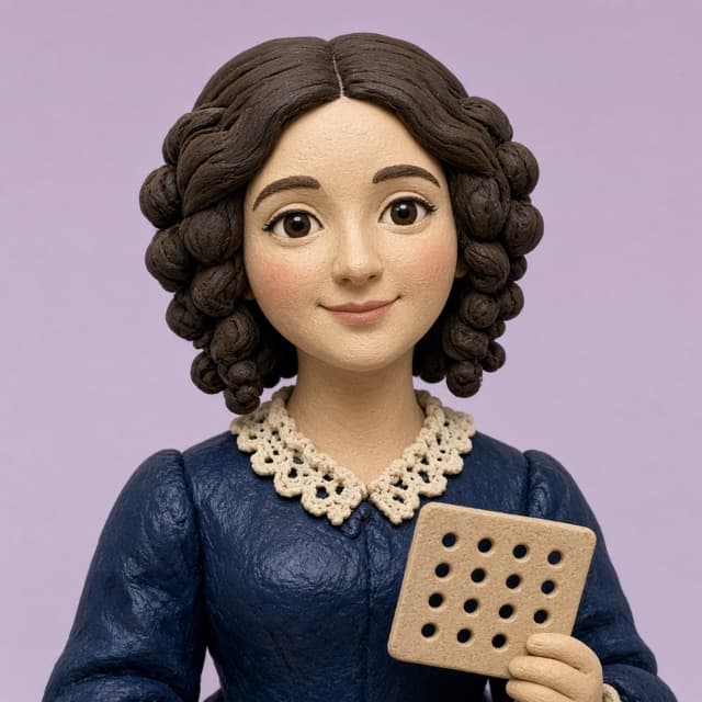 Clay-style caricature of Ada Lovelace